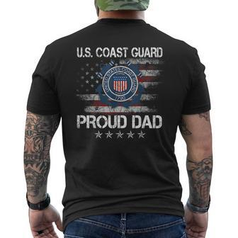 Us Coast Guard Proud Dad  Uscg Veterans Day Gift Gift For Mens Funny Gifts For Dad Mens Back Print T-shirt