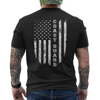 Us Coast Guard Uscg American Flag Gift Mens Back Print T-shirt | Mazezy