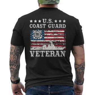 Us Coast Guard Veteran American Flag Uscg Gift Veteran Funny Gifts Mens Back Print T-shirt | Mazezy DE