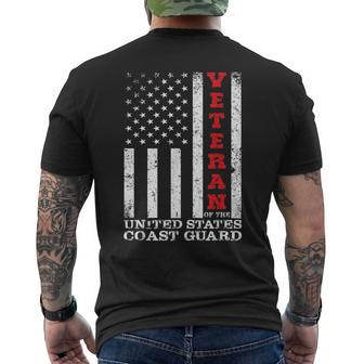 Us Coast Guard Veteran Uscg American Flag Gift T Veteran Funny Gifts Mens Back Print T-shirt | Mazezy