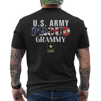 Us Proud Army Grammy With American Flag Veteran Day Men's Back Print T-shirt
