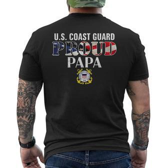 Us Proud Coast Guard Papa With American Flag Veteran Day Veteran Funny Gifts Mens Back Print T-shirt | Mazezy