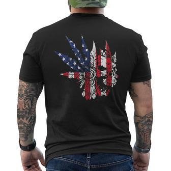 Usa American Flag Skull Skeleton Biker Style Gift Idea Biker Funny Gifts Mens Back Print T-shirt | Mazezy
