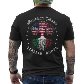 Usa American Grown Italian Roots Us Mens Back Print T-shirt - Seseable