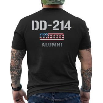Usa Flag Dd214 Us Air Force Veteran Alumni Vintage Men's Back Print T-shirt | Mazezy
