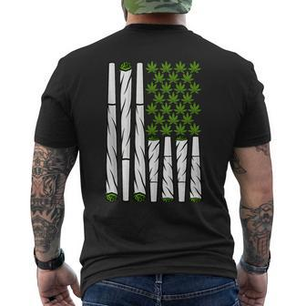 Usa Flag Marijuana Weed Dad Papa Cannabis Stoner For Women Men's Back Print T-shirt | Mazezy