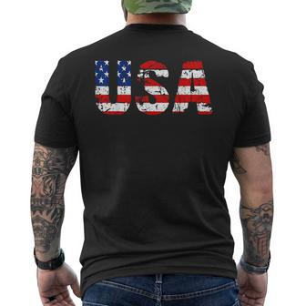 Usa Flag Patriotic American Flag July 4Th Patriotic Funny Gifts Mens Back Print T-shirt | Mazezy