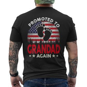 Usa Flag Promoted To Great Grandad Again Fathers Day Usa Funny Gifts Mens Back Print T-shirt | Mazezy