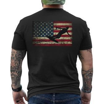 Usa Flag Wakeboarding T Wakeboarder Men's T-shirt Back Print | Mazezy