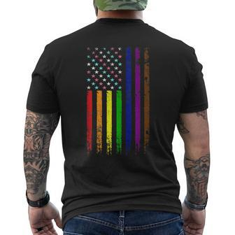 Usa Gay 4Th Of July American Flag | Patriotic Lgbt Pride Patriotic Funny Gifts Mens Back Print T-shirt | Mazezy