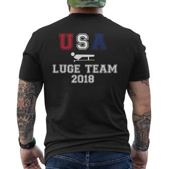 Usa Luge Team 2018 Winter Ice Sports Men's T-shirt Back Print | Mazezy