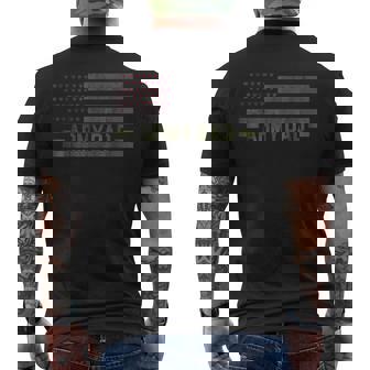 Usa Us Flag Proud Army Dad Daddy Military Freedom Men's Back Print T-shirt