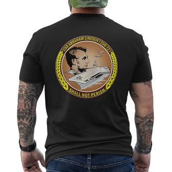 Uss Abraham Lincoln United States Navy Aircraft Carrier Men's Back Print T-shirt | Mazezy