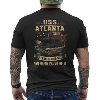 Uss Atlanta Ssn712 Men's Back Print T-shirt | Mazezy
