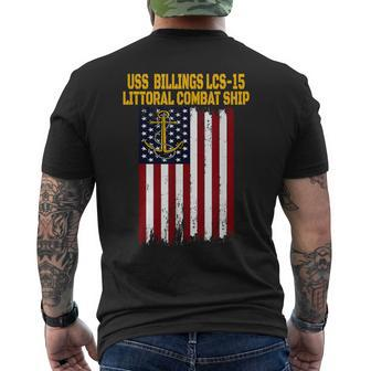 Uss Billings Lcs-15 Littoral Combat Ship Veterans Day Men's T-shirt Back Print | Mazezy