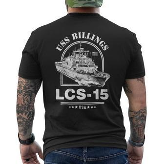 Uss Billings Lcs-15 Mens Back Print T-shirt - Monsterry