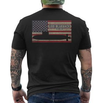 Uss Blueback Ss-581 Submarine Usa American Flag Men's T-shirt Back Print | Mazezy