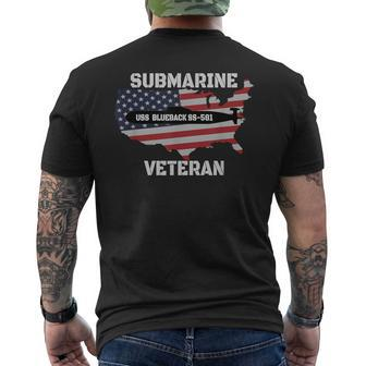 Uss Blueback Ss-581 Submarine Veterans Day Father Grandpa Men's T-shirt Back Print | Mazezy