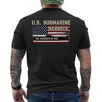 Uss Blueback Ss-581 Submarine Veterans Day Father's Day Men's T-shirt Back Print | Mazezy