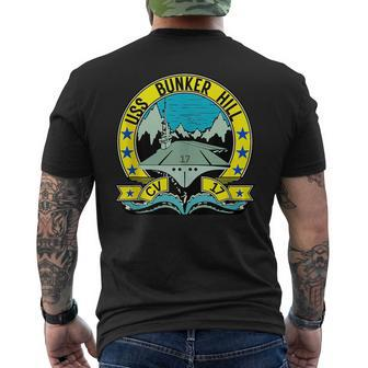 Uss Bunker Hill Aircraft Carrier Cv-17 Aircraft Carrier Mens Back Print T-shirt - Thegiftio UK