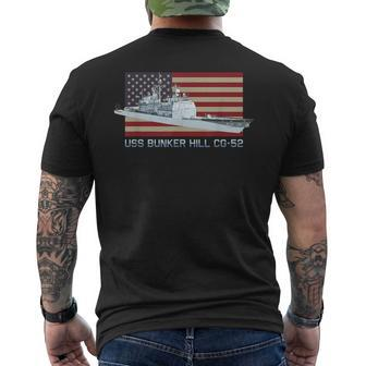 Uss Bunker Hill Cg-52 Ship Diagram American Flag Men's T-shirt Back Print | Mazezy