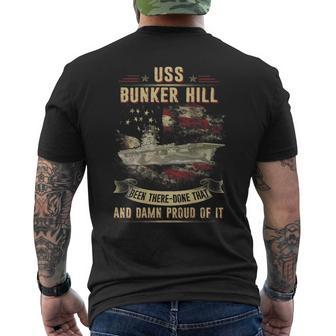 Uss Bunker Hill Cv17 Men's Back Print T-shirt | Mazezy