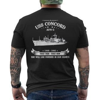 Uss Concord Afs5 Men's Back Print T-shirt | Mazezy