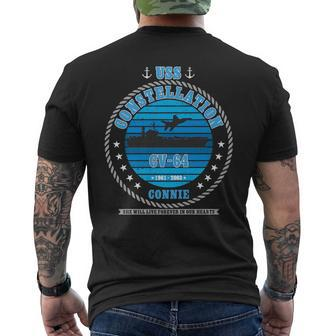 Uss Constellation Vintage Aircraft Carrier Cv-64 Carrier Mens Back Print T-shirt - Thegiftio UK