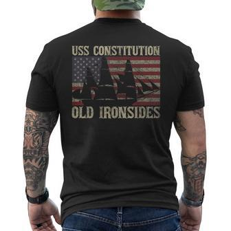 Uss Constitution Old Ironsides Frigate Usa American Men's Back Print T-shirt | Mazezy
