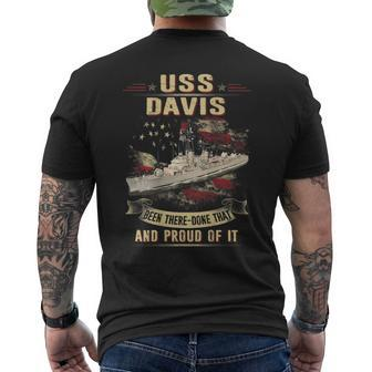 Uss Davis Dd937 Men's Back Print T-shirt | Mazezy
