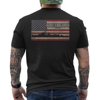 Uss England De-635 Ww2 Destroyer Escort Usa American Flag Men's T-shirt Back Print | Mazezy CA