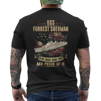 Uss Forrest Sherman Dd931 Men's Back Print T-shirt | Mazezy