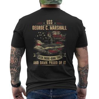 Uss George C Marshall Ssbn654 Men's Back Print T-shirt | Mazezy