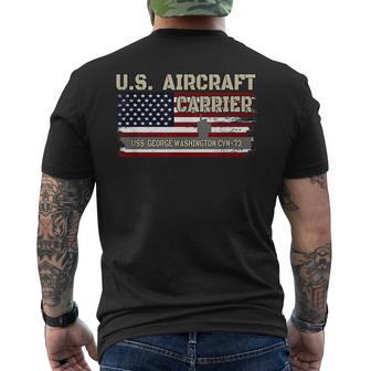Uss George Washington Cvn-73 Aircraft Carrier Veterans Day Men's T-shirt Back Print | Mazezy
