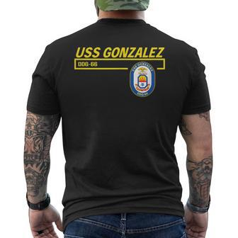 Uss Gonzalez Ddg66 Mens Back Print T-shirt - Thegiftio UK