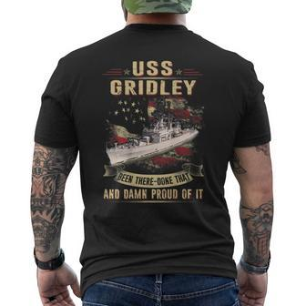 Uss Gridley Cg21 Men's Back Print T-shirt | Mazezy
