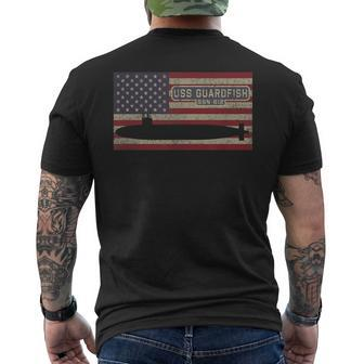 Uss Guardfish Ssn-612 Nuclear Submarine American Flag Men's T-shirt Back Print | Mazezy