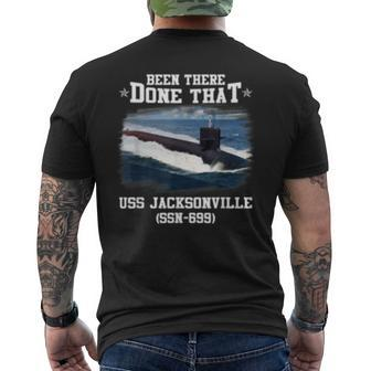 Uss Jacksonville Ssn699 Navy Ships Men's Back Print T-shirt | Mazezy