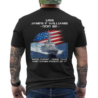 Uss James E Williams Ddg-95 Destroyer Ship Usa Flag Veteran Mens Back Print T-shirt - Thegiftio UK