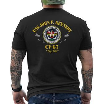 Uss John F Kennedy Cv-67 Aircraft Carrier Veteran Flag Mens Back Print T-shirt - Thegiftio