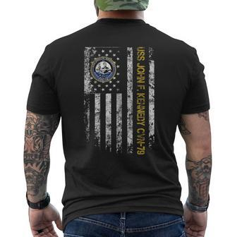 Uss John F Kennedy Cvn-79 Aircraft Carrier Veteran Flag Mens Back Print T-shirt - Thegiftio UK