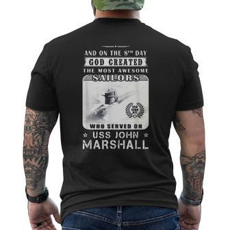 Uss John Marshall Ssbn611 Men's Back Print T-shirt | Mazezy