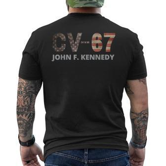 Uss Kennedy Vintage Flag Aircraft Carrier Mens Back Print T-shirt - Thegiftio UK