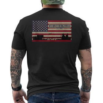 Uss Lewis B Puller Esb-3 Mobile Base Ship American Flag Men's T-shirt Back Print | Mazezy CA