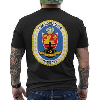 Uss Louisiana Ssbn743 Mens Back Print T-shirt - Thegiftio UK