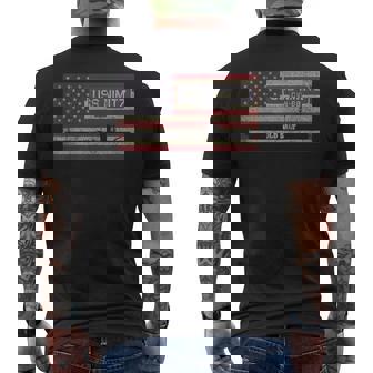 Uss Nimitz Cvn68 Aircraft Carrier Usa American Flag Men's Back Print T-shirt | Mazezy