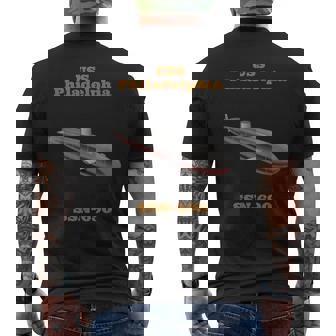 Uss Philadelphia Ssn690 Navy Sailor Veteran Gift Mens Back Print T-shirt - Thegiftio UK