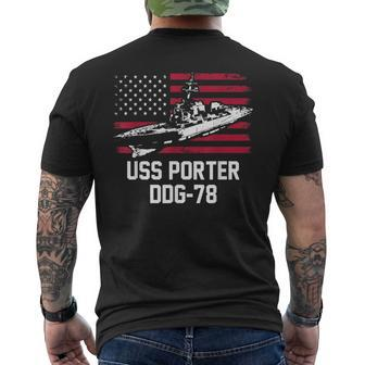 Uss Porter Ddg78 Mens Back Print T-shirt - Thegiftio UK