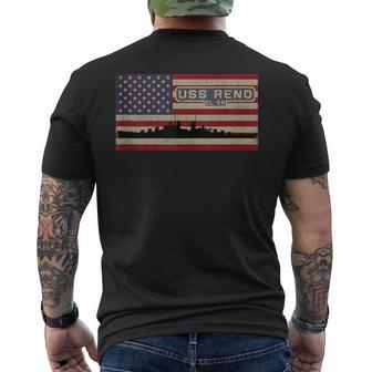 Uss Reno Cl-96 Ww2 Cruiser Ship American Flag Men's T-shirt Back Print | Mazezy