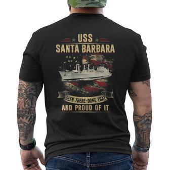 Uss Santa Barbara Ae28 Men's Back Print T-shirt | Mazezy